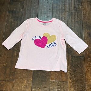 Kids Pink Shirt with Heart Design “Choose Love”